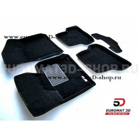 Текстильные 3D коврики Euromat3D Business в салон для Audi A3 (2008-2013) № EMC3D-001100