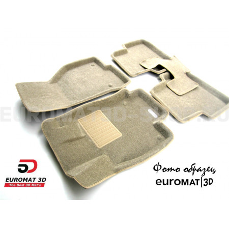 Текстильные 3D коврики Euromat3D Business в салон для Nissan Murano (Z51) (2009-2015) № EMC3D-003704T Бежевые