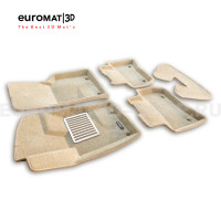 Текстильные 3D коврики Euromat3D Lux в салон для Land Rover Range Rover Velar (2017-) № EM3D-002753T Бежевый