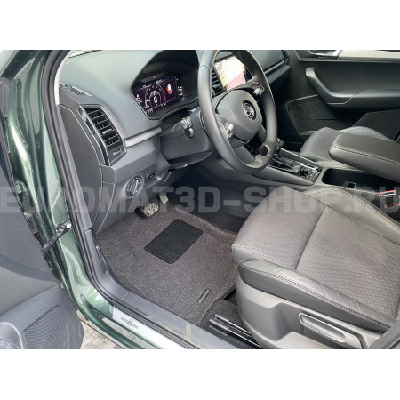 Текстильные 3D коврики Euromat3D Business в салон для Skoda Karoq (2020-) № EMC3D-004501G Серые