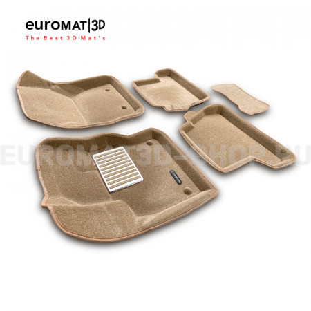 Текстильные 3D коврики Euromat3D Lux в салон для Ford Focus 3 (2011-) № EM3D-002207T Бежевые