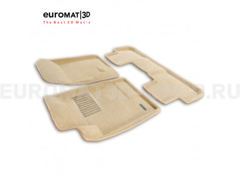Текстильные 3D коврики Euromat3D Business в салон для Haval F7 (2019-2024) № EMC3D-001404T Бежевые